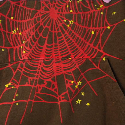 Sp5der Web Hoodie Brown REP 1:1